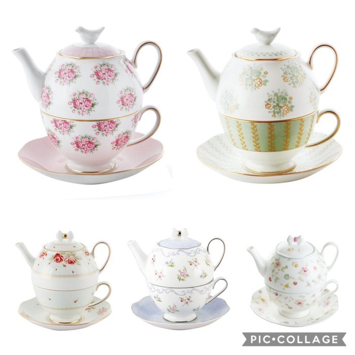 Terbaru Tea For One Set Teapot Teacup Ceramic St Saint James Fine Bone China Promo Terlaris