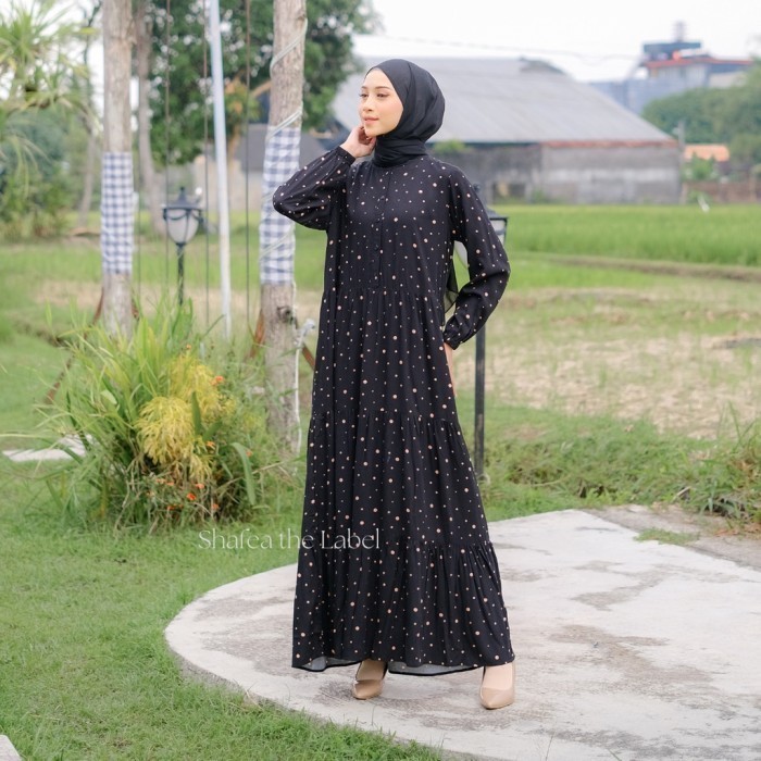 TERMURAH Gamis Dewasa Jumbo Motif Polkadot Adem Bahan Katun Rayon Baju Muslimah