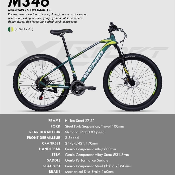 Terlaris Sepeda Mtb Genio 27,5" M 346 New 24 Speed Promo Terbaru