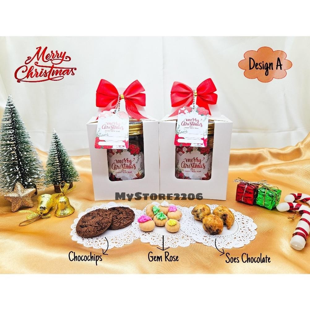 

PROMO MURAH Hampers Parcel Natal 2023 Cookies Kue Kering Choco Chips, Gem Rose, Soes Chocolate 1 Jar 600ml / Hampers Merry Christmas
