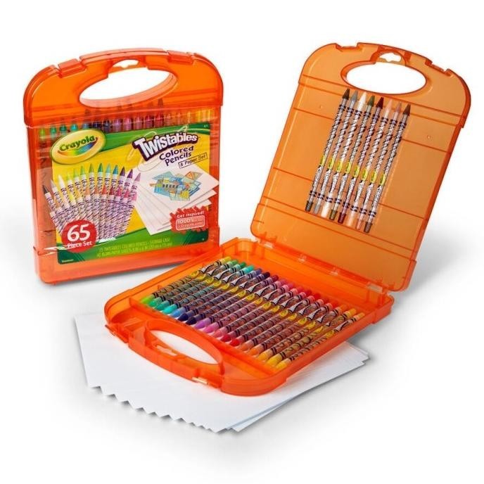 

Pensil Warna Crayola Twistable Colored Pencil and Paper Set 65pcs