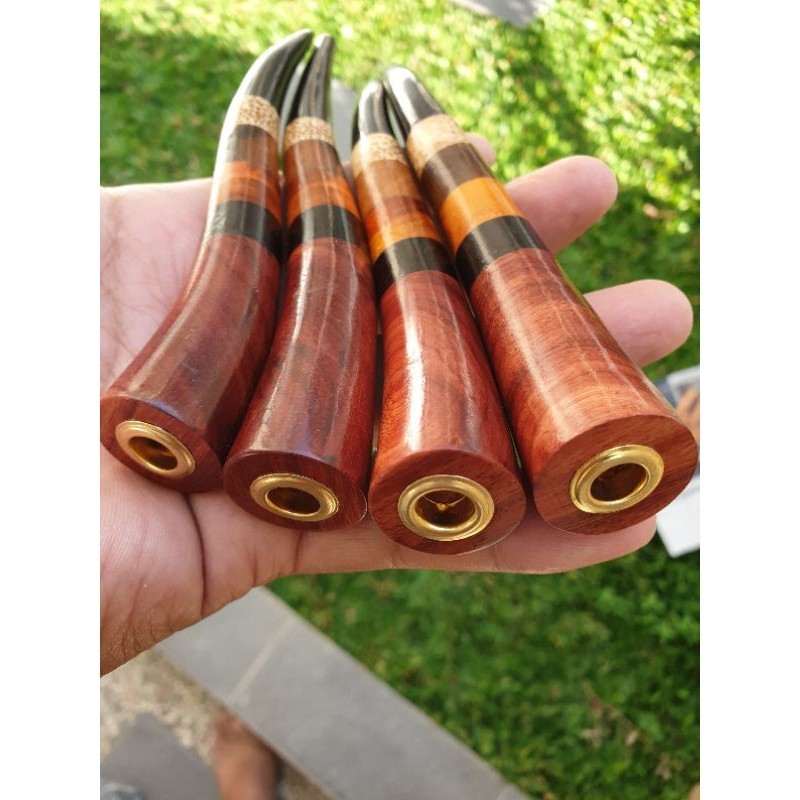 TERLARIS  pipa once kayu bertuah 5 kombinasi ukuran 15 cm / pipa rokok kayu langka 5 kombinasi