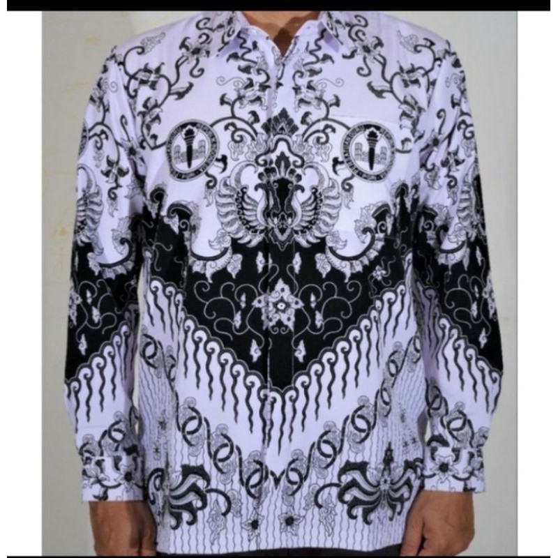 BAJU SERAGAM PGRI COWOK MOTIF KUSUMA BANGSA UK S-5L