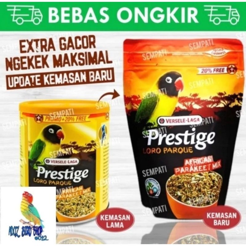 Prestige Lovebird Versele Laga Pakan Import Makanan Penggacor Burung Lovebird