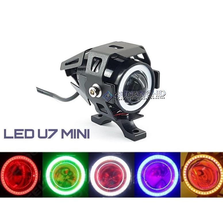 (AKSESORIS MOTOR) LAMPU MOTOR TEMBAK LED CREE TRANSFORMER U7 MINI ANGEL EYE LAMPU SOROT MOTOR UNIVER