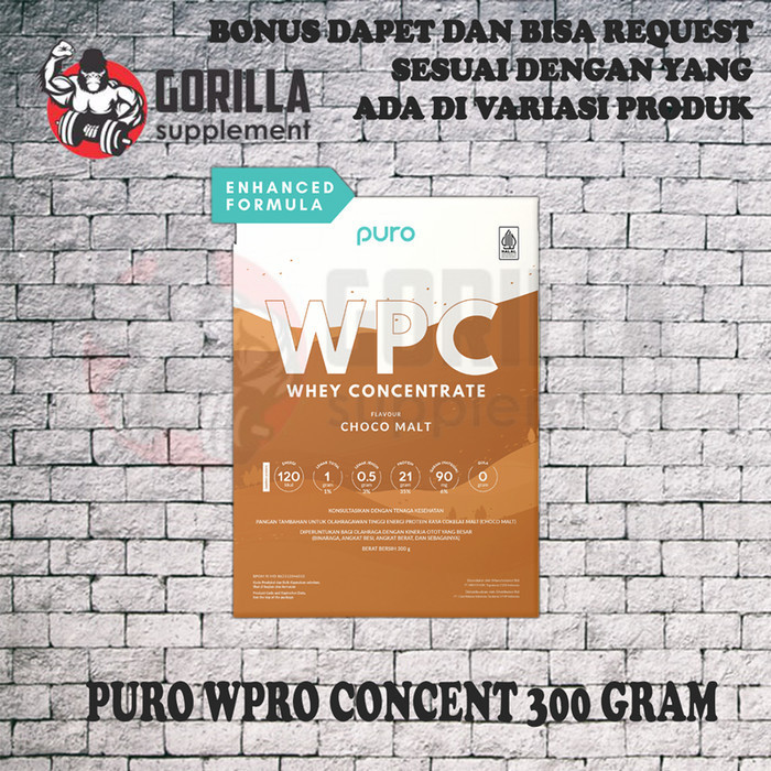 PURO WPRO 300 Gram Whey Protein W PRO BPOM HALAL Suplemen Fitness Susu