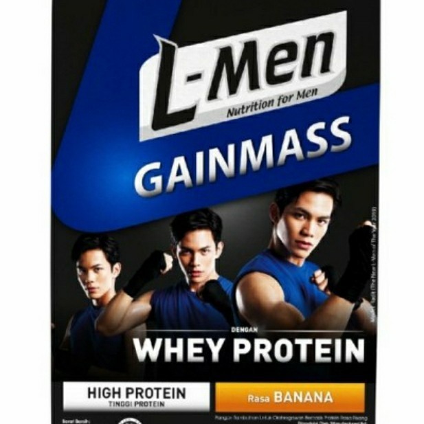 L-Men Gain Mass Whey Protein Banana 225 gr Lmen Susu Suplemen Fitness