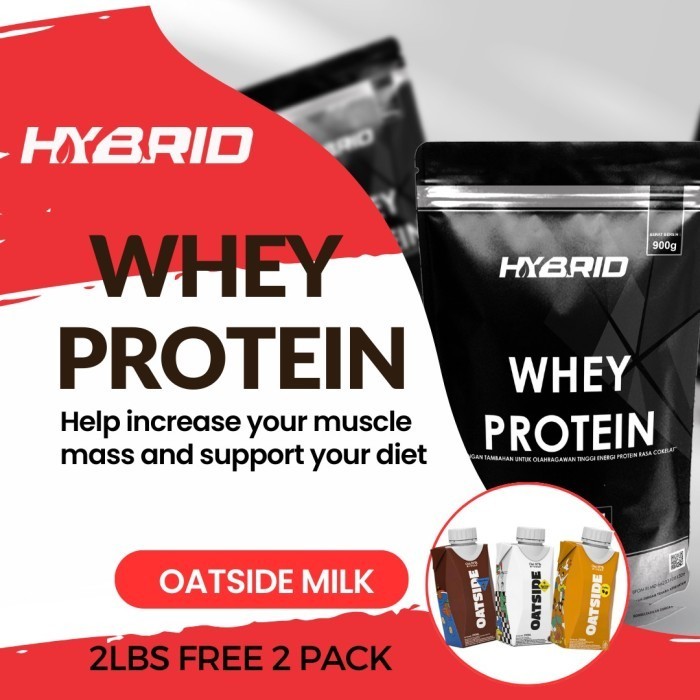 Susu whey Protein hybrid 2lbs suplemen fitness gym