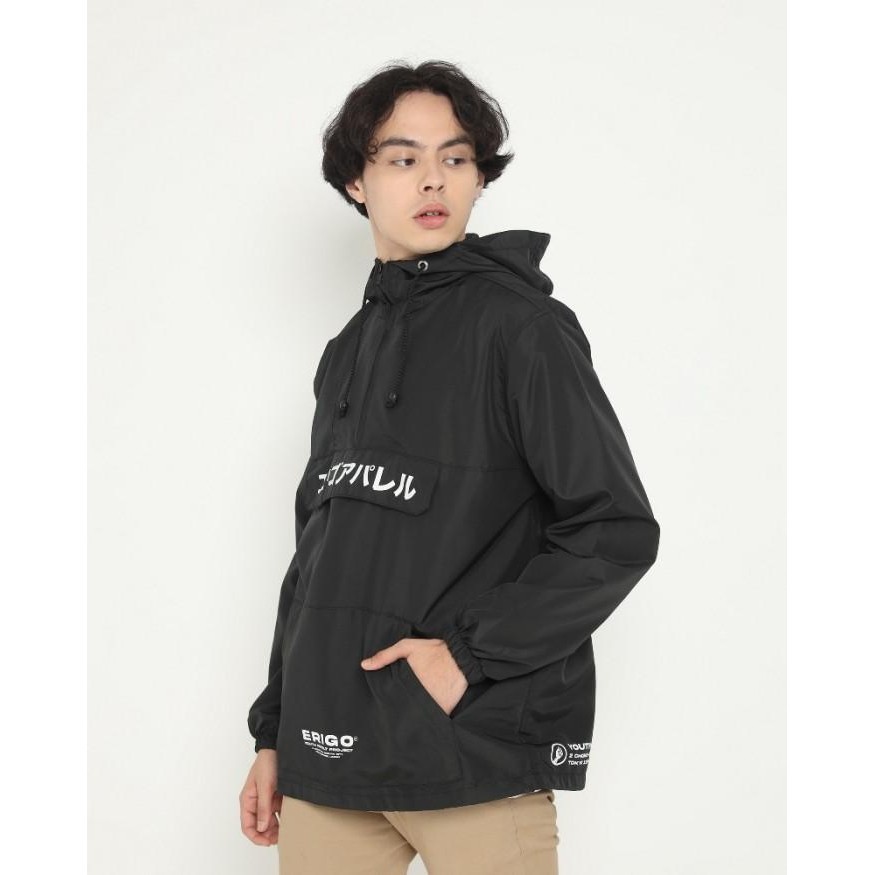 BISA COD - OUTERWEAR UNISEX ERIGO PULLOVER KUROKA TASLAN BLACK