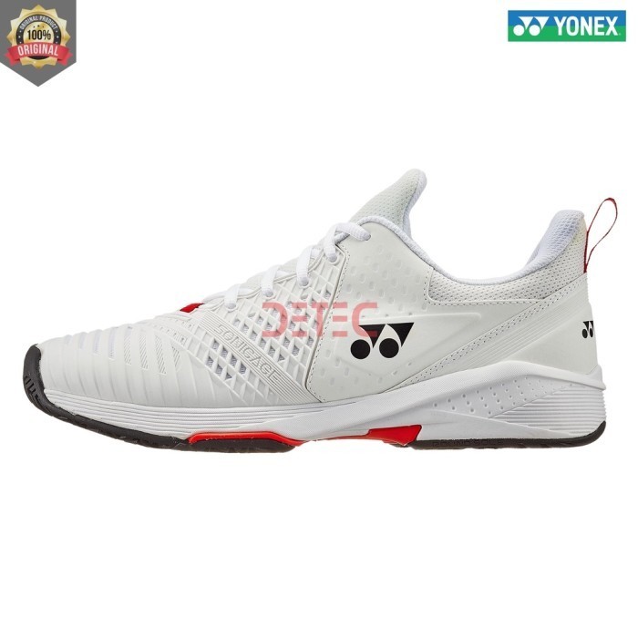 Yonex Power Cushion Sonicage 3 Sepatu Tenis - White Red