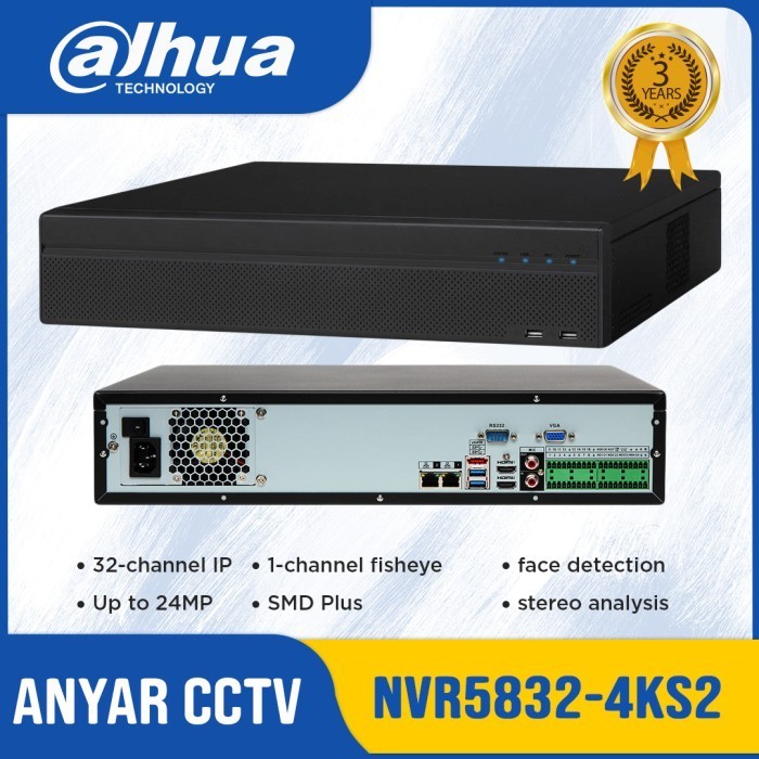 DAHUA NVR5832-4KS2 / NVR DAHUA 32CHANNEL SERIES PRO - HIGH END