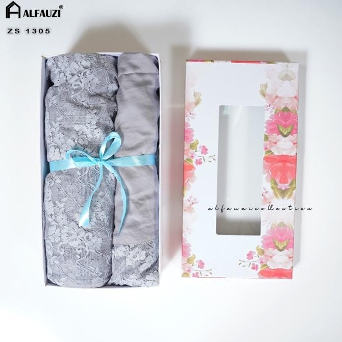 {POY} Mukena Zara silky abu tua ZS009+Kotak