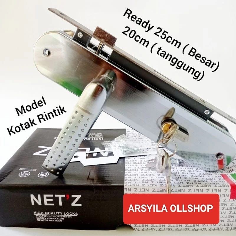 Kunci pintu Rumah Besar & Tanggung | Gagang pintu rumah HITAM 1SET KUNCI