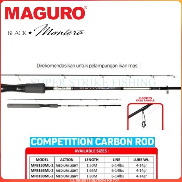 JORAN PANCING SPINNING TERBARU MAGURO BLACK MONTERA 150 165 180 6-14LB