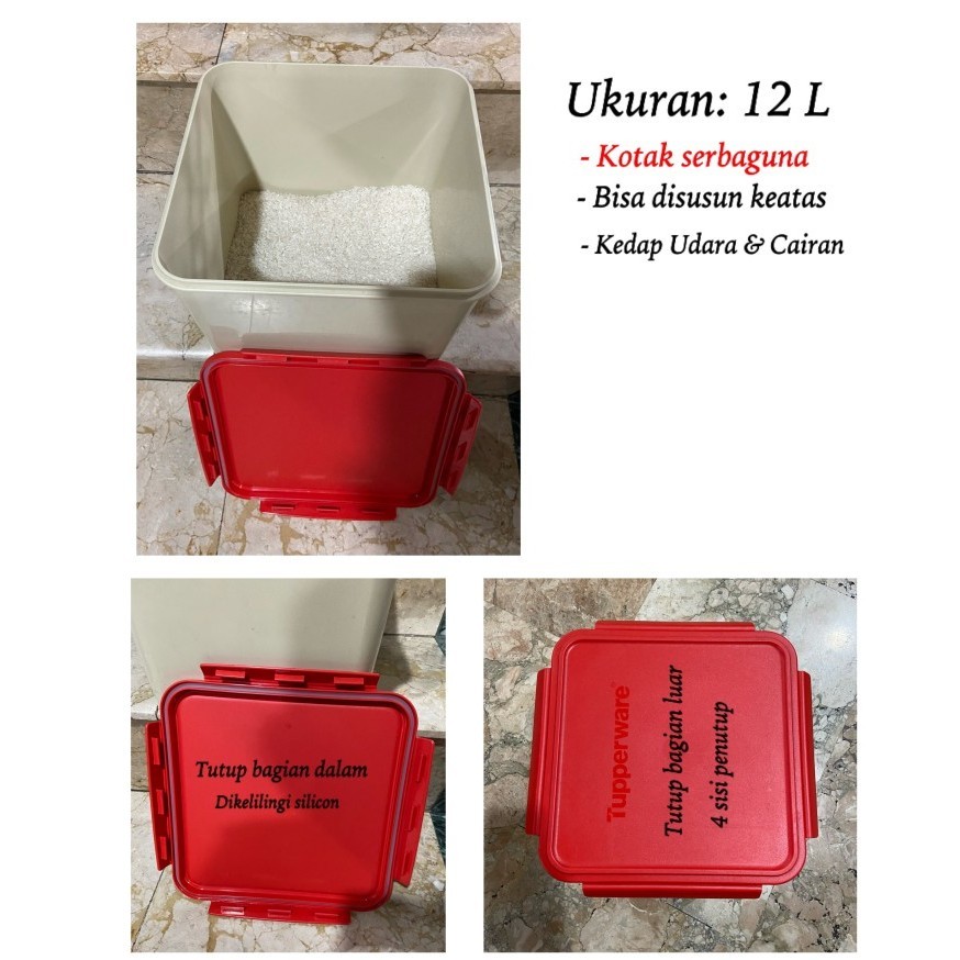 Terbaru Tupperware Signature Line 5.5 Liter Tempat Beras, Tepung Promo Terlaris