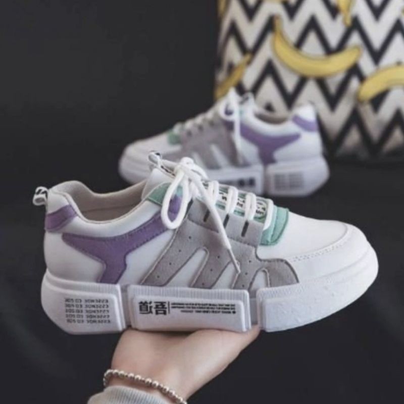 Sepatu Sneakers Wanita Terbaru Cewek Dewasa Keren Murah Kekinian Perempuan Ootd Cewek Korea Warna Hi