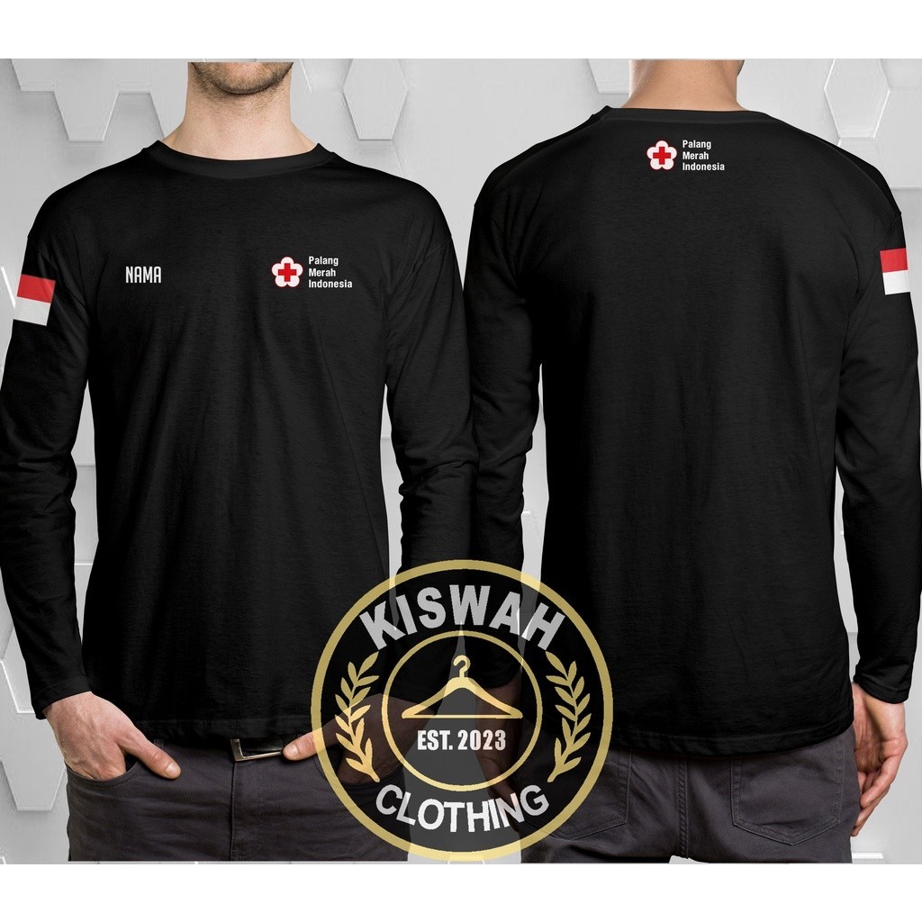 kaos  PMI Reques nama Lengan Panjang Baju Distro