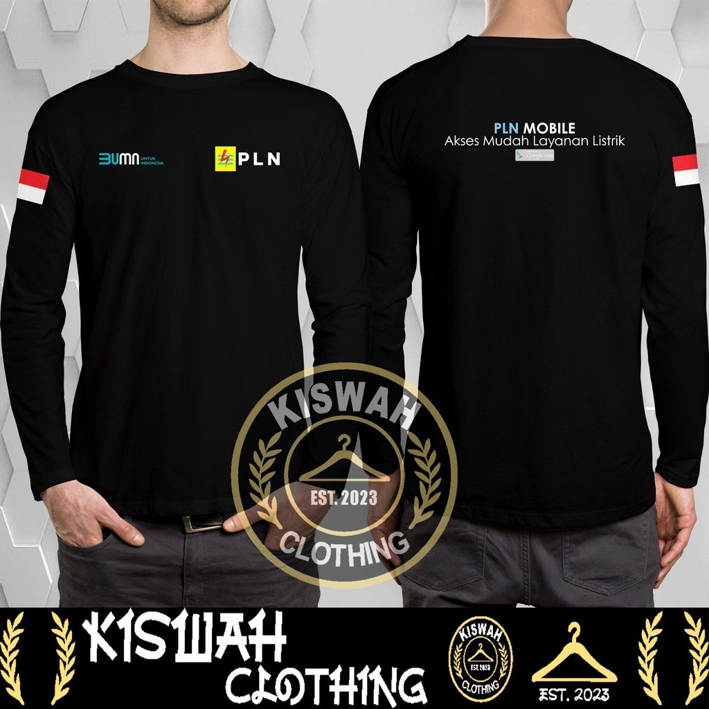 Kaos Tshirt PLN Mobile Akses Mudah Layanan Listrik Lengan Panjang Baju Distro