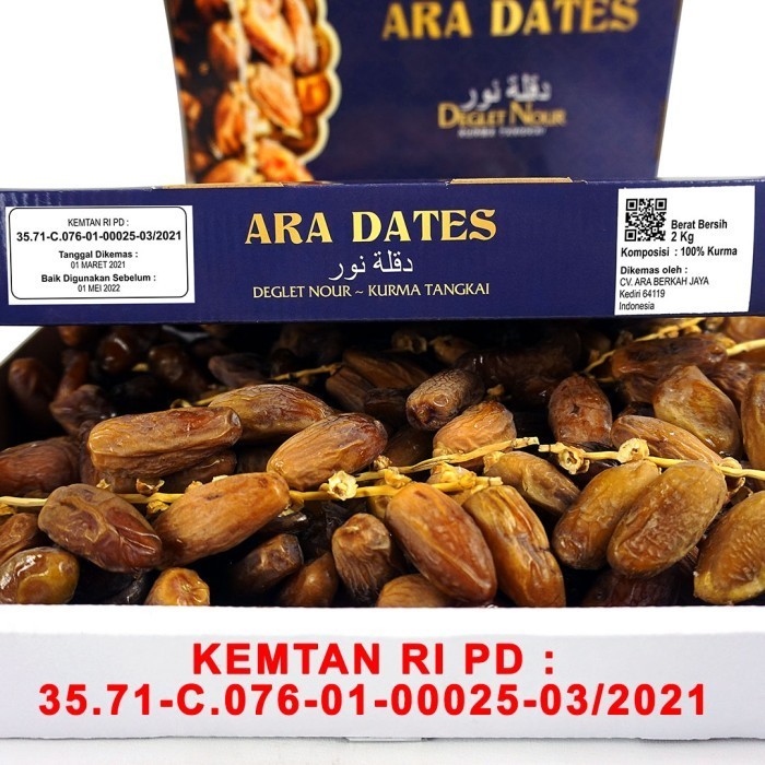 

Kurma - Kurma Tunisia Tangkai 2Kg Ara Dates Kemtan Premium Kurma Super Premium