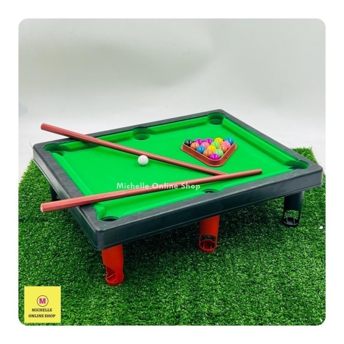 Terlaris Meja Biliar Mainan Biliar Anak Flocking Billiard Set Snooker Set Meja Promo Terbaru