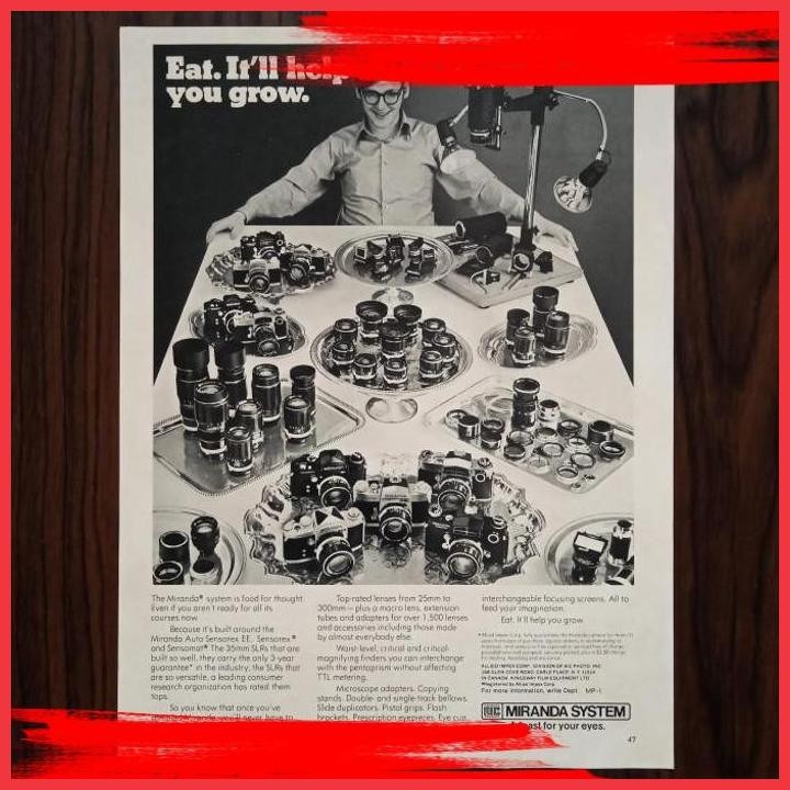 

(BERK) IKLAN LAWAS KAMERA MIRANDA SENSOREX SENSOMAT 35MM SLR ANALOG VINTAGE