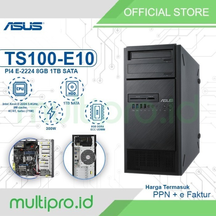 Server Asus TS100 Xeon E-2224 8GB 1TB SATA Support Windows 10
