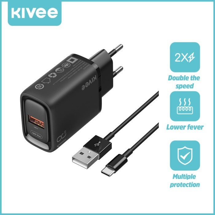 Wall charger KIVEE QC 3.0 18W fast charger Power Adapter 5V/3A