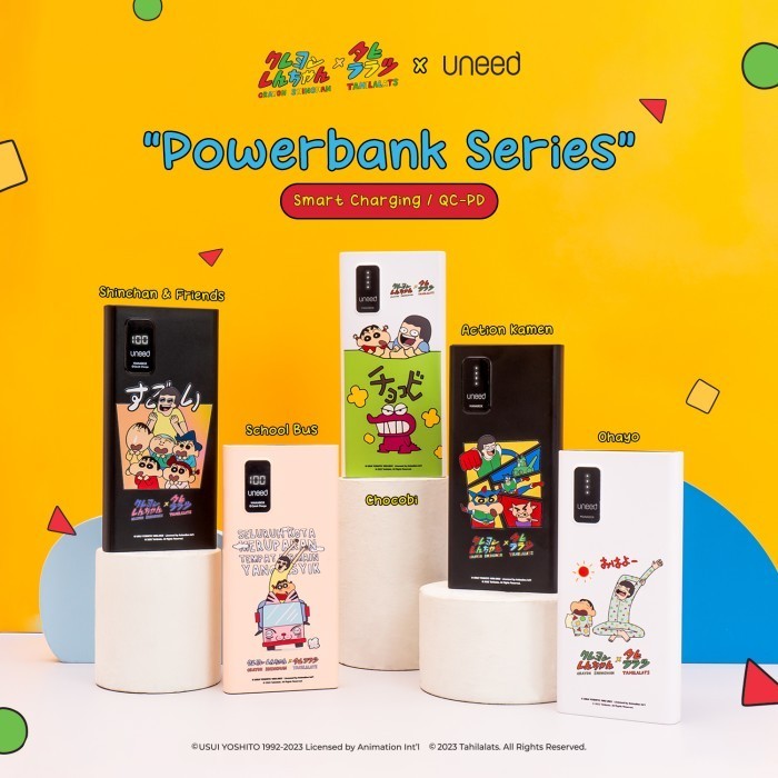 UNEED Powerbank Quick Charge PD 10000mAh Crayon Shinchan x Tahilalats