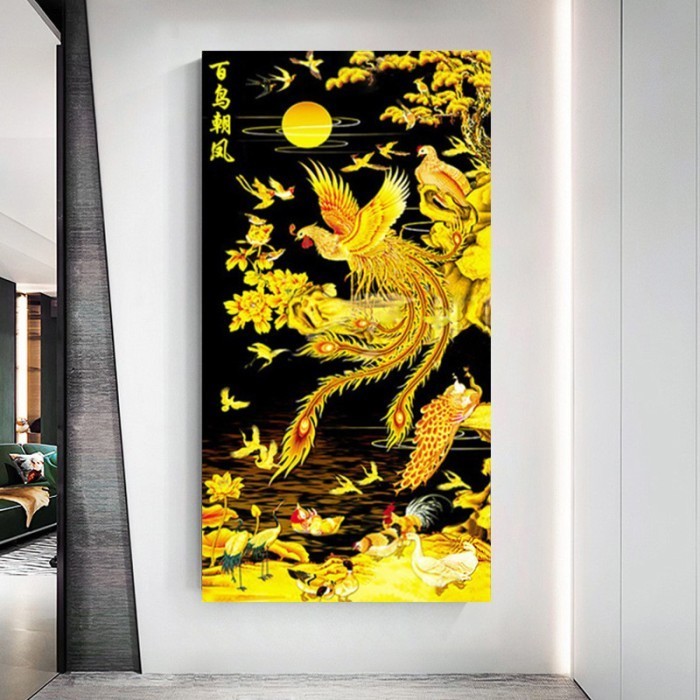 DIY DIAMOND PAINTING SERATUS BURUNG MEMANDANG PHOENIX 50100 CM D861