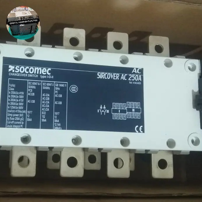 Socomec Ohm Saklar-Change Over Switch-Cos Socomec 4P 250A Terlariss 