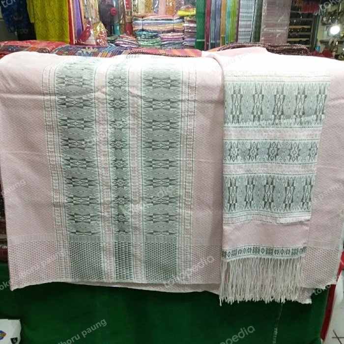 songket Tarutung tumtuman tanpa sambung warna baby pink