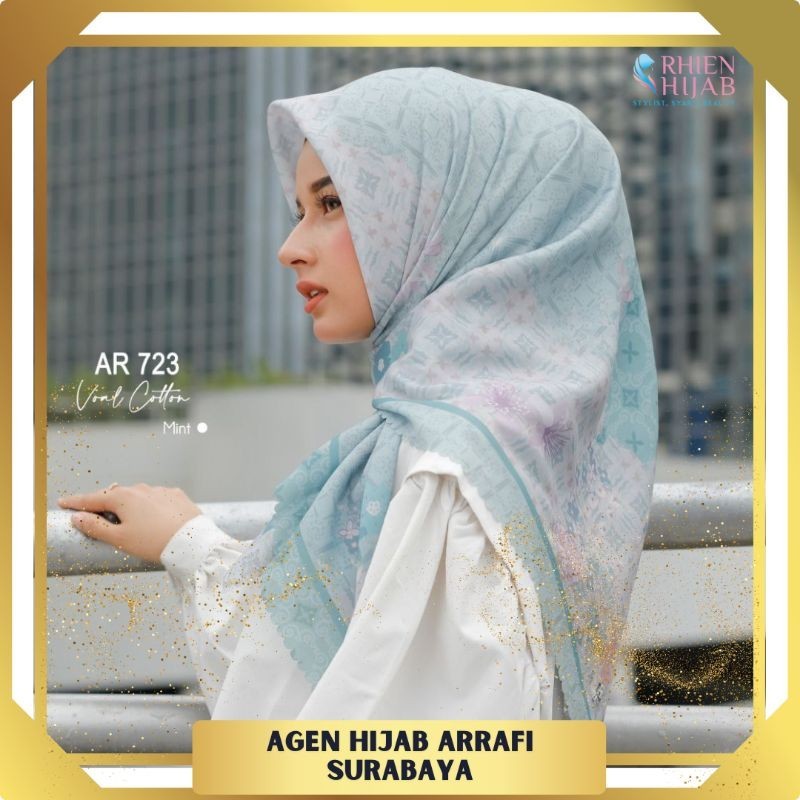 AR 723 Hijab ArRafi Surabaya Hijab Segiempat Voal Segi Empat Motif Kerudung Square Terbaru