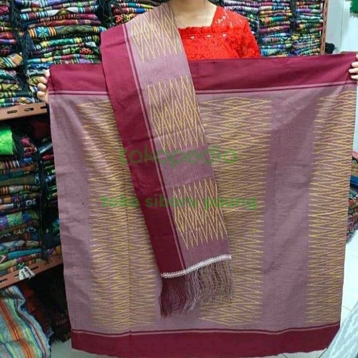 songket Tarutung sibolang rasta KW2 warna marun Lis kuning