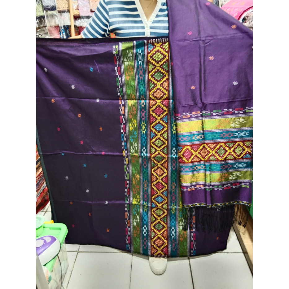 songket sadum sutra tarutung warna ungu tua