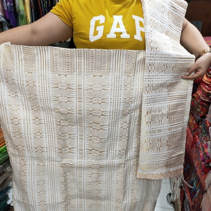 songket tumtuman putih gold