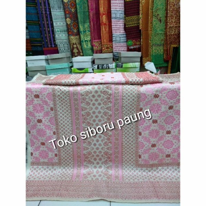 songket Palembang pink benang tembaga