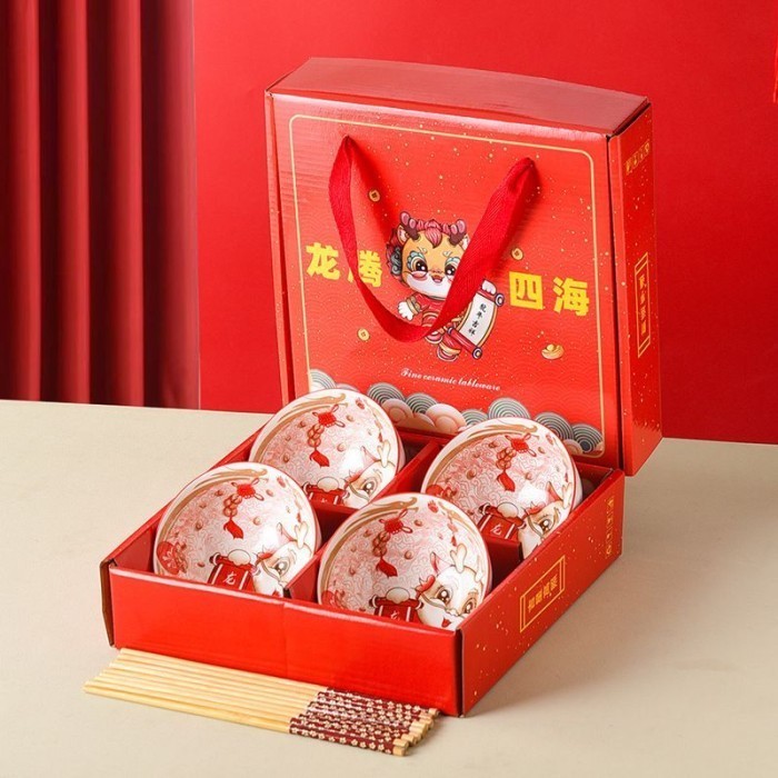 Dragon Bowl Mangkok Naga Set Hampers Kado Mangkuk Hampers Cny Imlek
