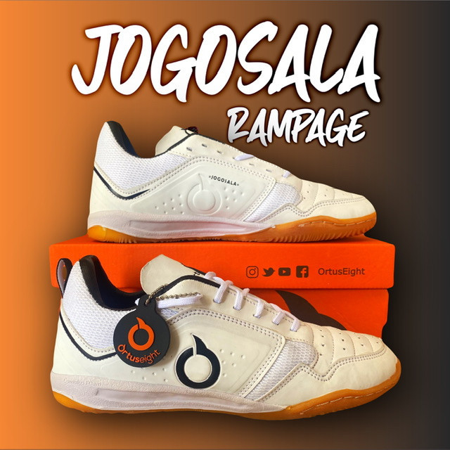 [ONLINE EXCLUSIVE] Sepatu Futsal Ortus Jogosala Rampage Binb White logo Black Sepatu Olahraga Futsal