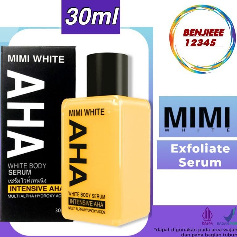 Limited Mimi White Aha Body Serum 30Ml Whitening Brightening Booster Tubuh 30 Ml Aha Brightening Bri