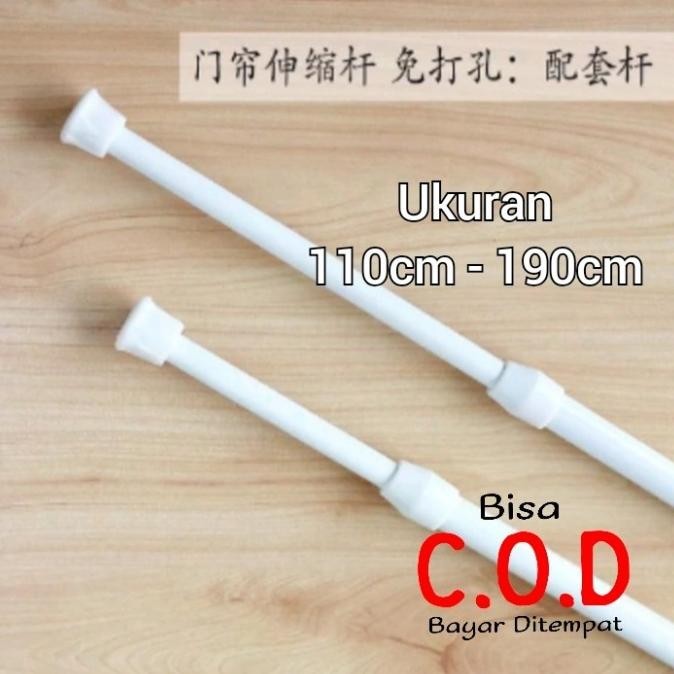 tiang fleksibel gorden ukuran 100cm-200cm batang gorden hordeng tirai