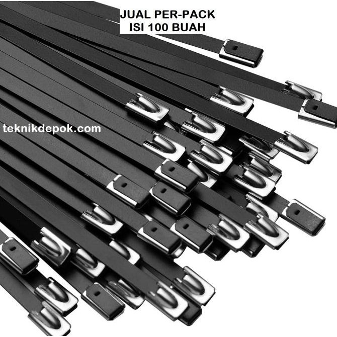 

Perpack Kabel Tis Stainless Hitam 4.6 X 400 Mm Sabuk Marker Ties 40 Cm Kualitas Premium