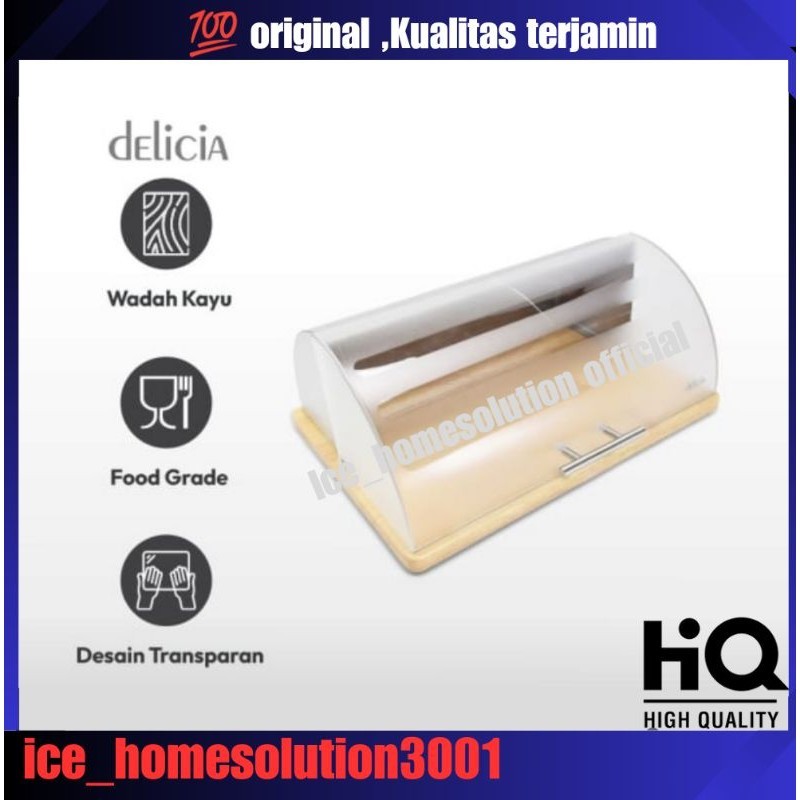 Delicia Tempat Roti Dengan Tutup Transparan/tempat roti/roti