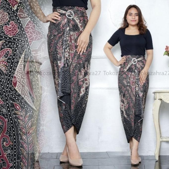 Terjangkau rok lilit batik | rok batik pesta | rok tali batik - hana hitam ..