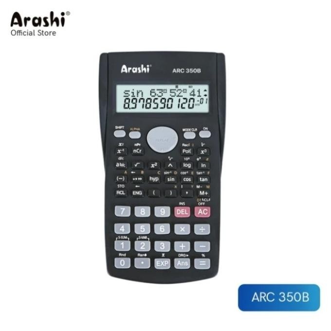 

Hot Sale - Arashi Calculator ARC 350B - 2 Line 10+2 Digit -Scientific -Kalkulator