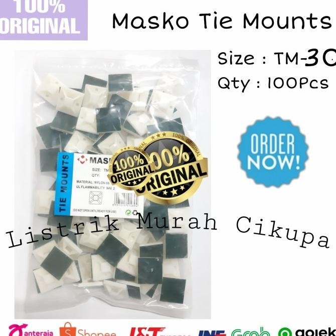 

Masko Tie Mount 30X30 Mm Perekat Kabel Ties High Quality Masko Tm-30 Kualitas Premium