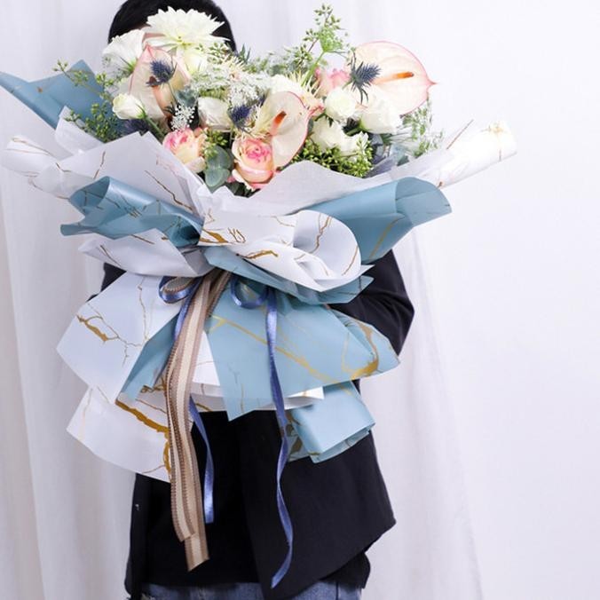 

Recomend 20 lbr Cellophane Marmer emas Flower Wrapping Paper Buket (CMS) - 02. White ,.