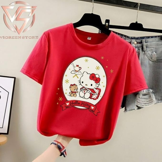 Trend - BAJU CEWEK KAOS KATUN CEWEK HELLO KITTY S-M-L-XL-XXL-3XL-4XL - Putih, S ,,