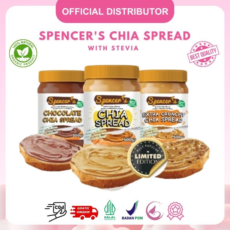 

Chia Spread Spencer's Selai Chia Sehat Rendah Kalori (500 gram)