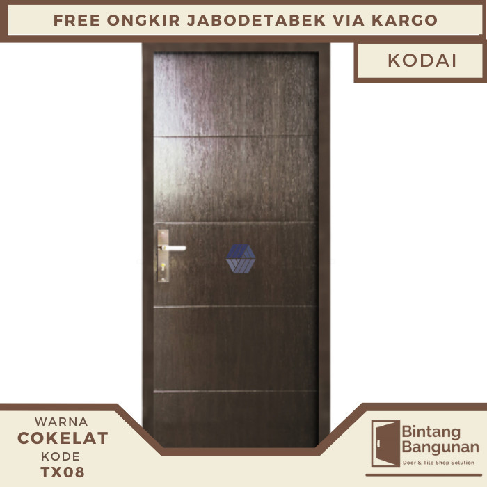 Terlaris Pintu Utama Pintu Kamar Baja Kodai TX08 - 90x206