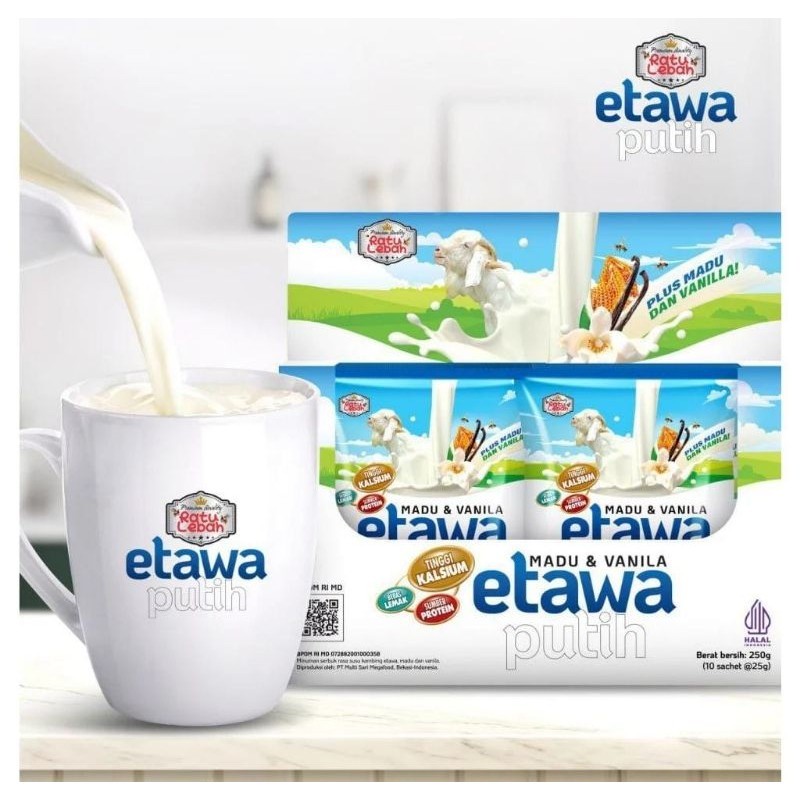 

SUSU KAMBING ETAWA PUTIH RATU LEBAH PLUS MADU & VANILA 10 SACHET